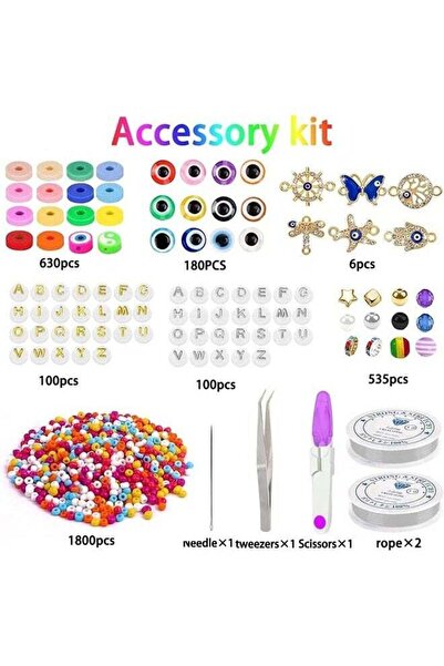 Yelajoy 3370 Pieces Diy Bead Charms for Jewelry Making, 8mm Beads Clay Bead Charms for Bracelet Making