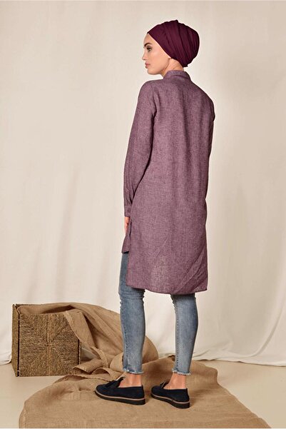 Alvina Asymetric Cut Linen Tunic with Pocket 4985