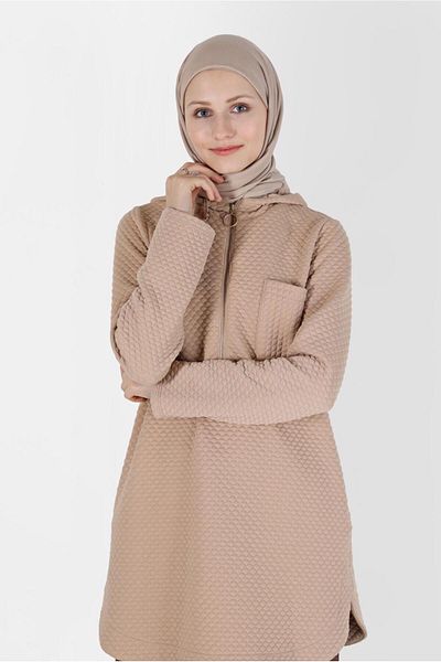 Alvina POCKET DETAIL HOODED QUILTED TUNIC 42373