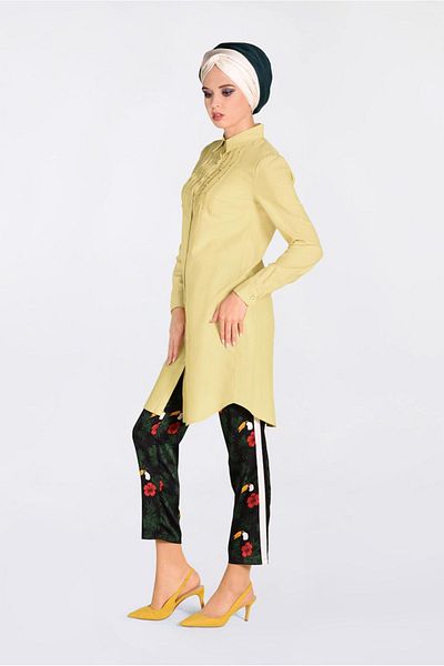 Alvina Bead Detailed Buttoned Tunic 4369