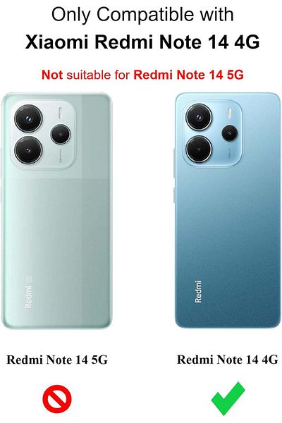 Fibaks حافظة لهاتف Xiaomi Redmi Note 14 4G مع حماية للكاميرا، غطاء سيليكون شفاف رفيع للغاية ومرن وغير ملون