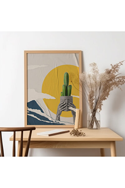 UNT Pictură de artă modernă cu rama din lemn