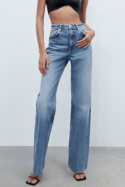 Madmext Világoskék Palazzo magas derekú női farmer Mg1494