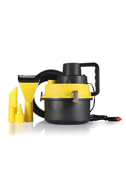 fulina Portable Wet And Dry Vacuum Cleaner, 90w High-powered, 23x23x28 Cm,12v, For Cleaning, Yellow