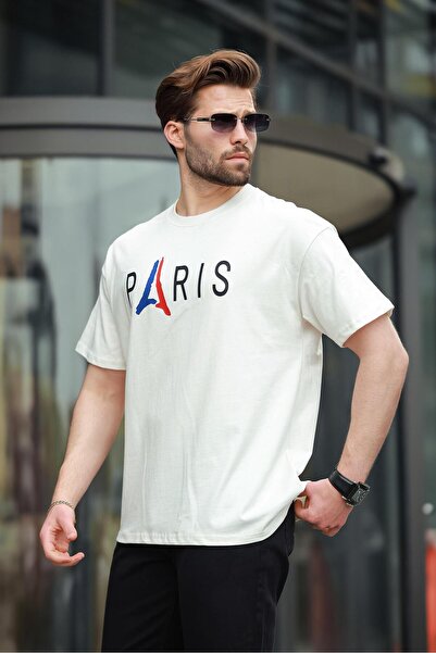 Madmext Ανδρικό T-Shirt Ecru 100% βαμβακερό εμπριμέ E7146