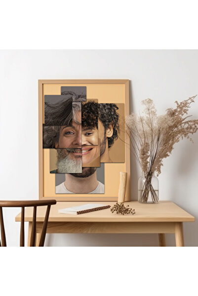 UNT Pictură de artă modernă cu rama din lemn