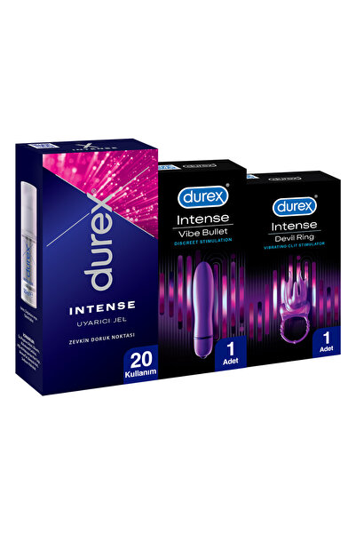 Durex Intense Vibe Bullet + Devil Ring Titreşimli Halka + Intense Uyarıcı Jel