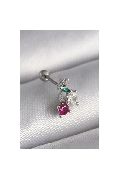 Skygo 316L Steel Silver Color Zircon Stone Tragus Piercing - Tj-Pr1227