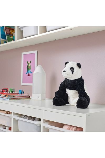 IKEA لعبة كراميج الناعمة، باللونين الأبيض والأسود - قطيفة، سهلة العناق وآمنة للأطفال، رفيق مثالي للدفء