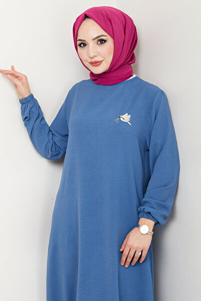 ModaMerve Nakış Detaylı Aerobin Takım 9143PL940-M İndigo