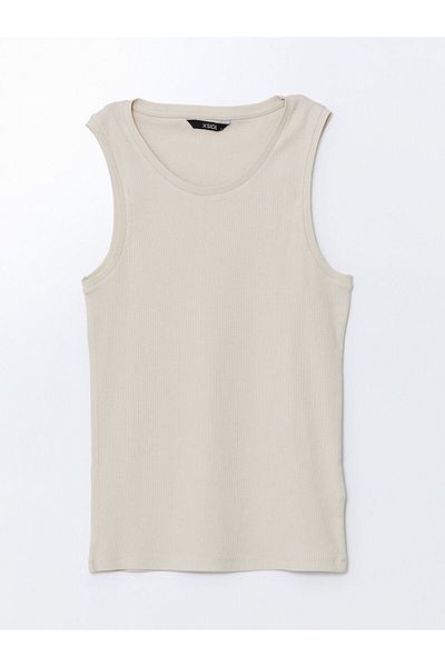 LC Waikiki Ανδρικό αμάνικο μπλουζάκι XSIDE Beige Crew Neck