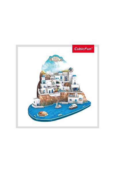 Cubic Fun Cubic Fun - Puzzle 3D Insula Santorini (Nivel Complex 129 Piese)