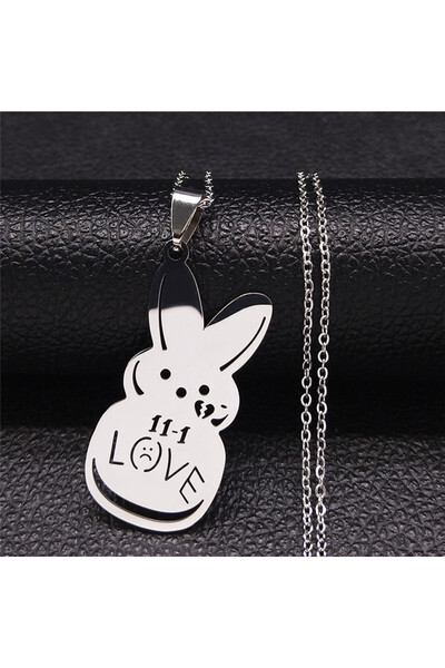 Choice قلادة Love 50cm O SR Kpop Lil Peep Love Rabbit Sad for love قلادة من ا...