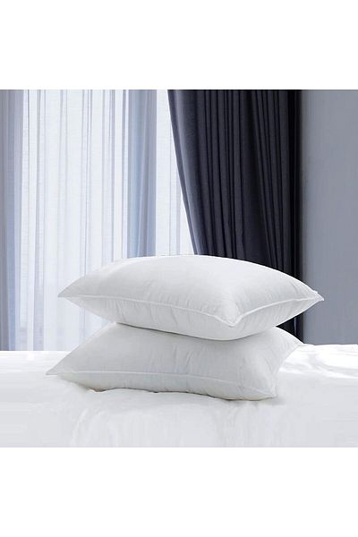 Comfy Standard Set of 2 Cotton Pillow - White