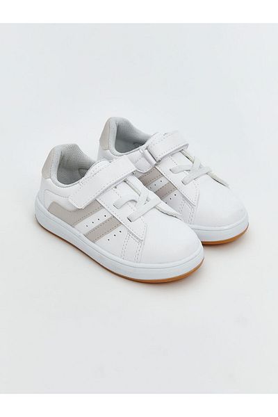 LC Waikiki Pantofi sport pentru fetiță LCW STEPS cu șireturi albe și velcro