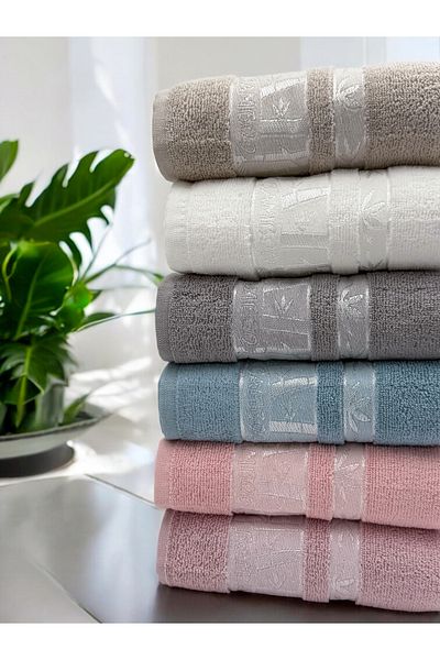 AYHANHOME 6 Pieces 50X90 cm Bamboo Hand and Face Towel Set