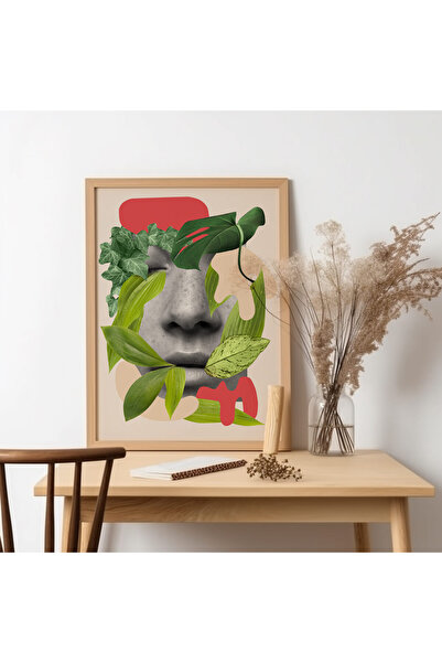 UNT Pictură de artă modernă cu rama din lemn