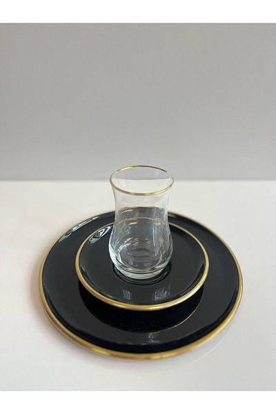 Glore 18 Piece Black Cake Tea Set 85488