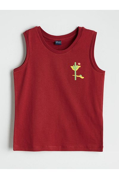 LC Waikiki Lcw Eco Red Bicycle Collar Male Child Undershirt