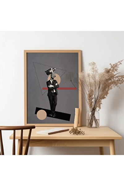 UNT Pictură de artă modernă cu rama din lemn