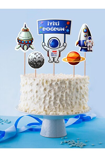Parti Adresi Uzay Temalı Kürdan Kozmik Galaksi Figürlü Cupcake Kürdanı Pasta ...