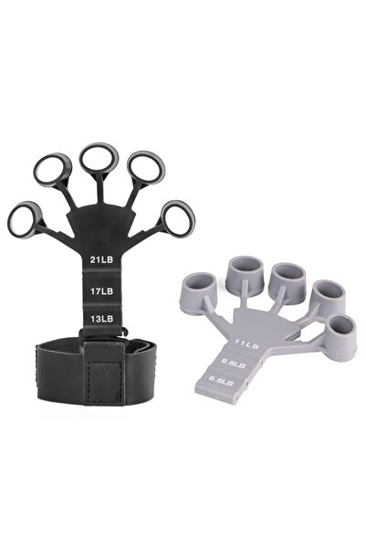 Adjustable Finger and Wrist Exercise Rubber Set, Black