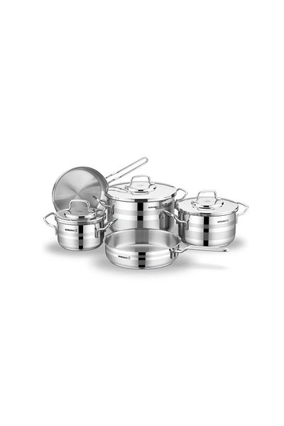 KORKMAZ Astron Steel Cookware Set 8 Pieces