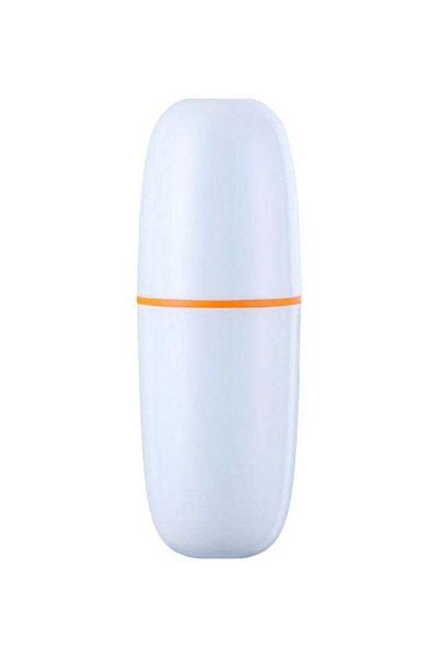 Generic CYTHERIA Toothbrush And Toothpaste Travel Cup White/Orange 7x7x20cm