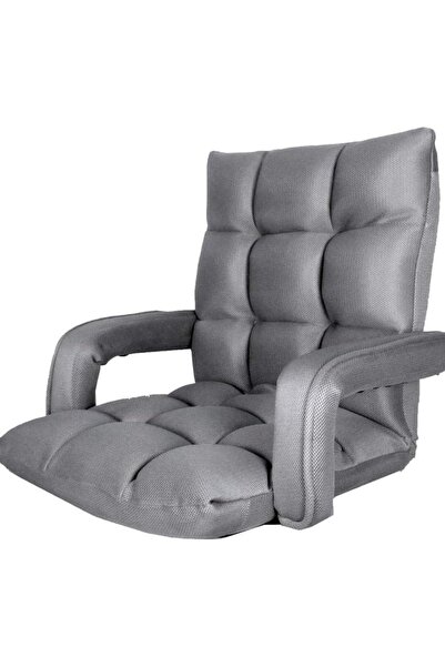 smart home كرسي أرضي فاخر قابل للطي مبطن ومريح وناعم الملمس مع مسند للذراعين