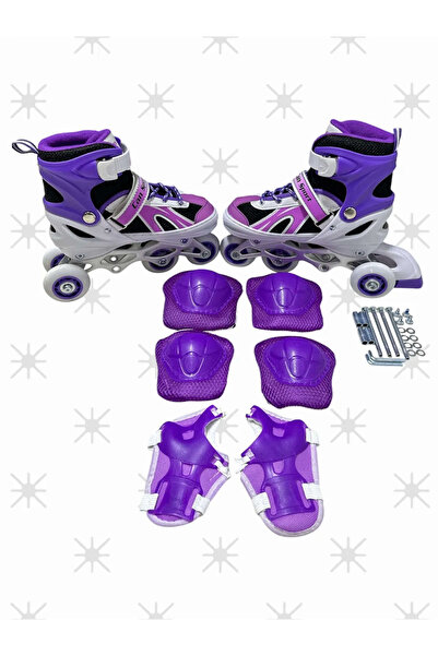 Numaca Metal Gövde Silikon Teker Işıklı Çocuk Pateni ve Koruma Seti (2+2) Aya...