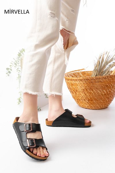 mirvella Unisex Double Buckle Slippers Comfortable Home and Outdoor Slippers