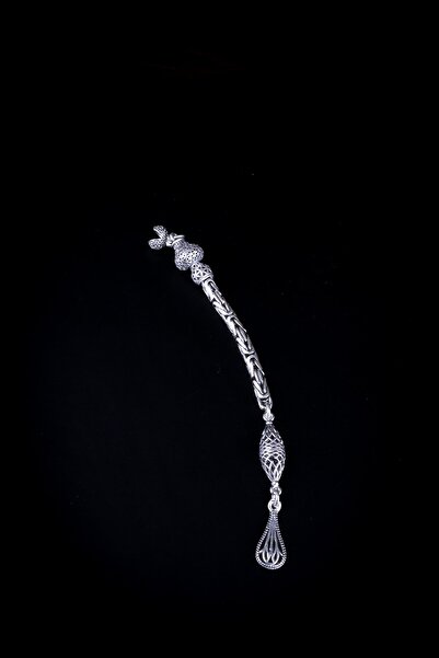 ENCİLİ SİLVER 925 проба срібла, одинарний ланцюжок з мотивом короля, деталізований кінчик чотків