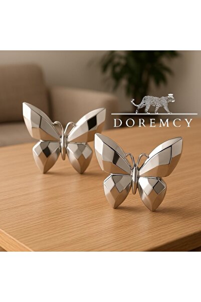 Doremcy 2’li Kelebek Biblo Dekoratif Polyester Obje Masaüstü Ev Ve Ofis Akses...