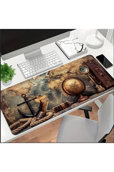 sgeteknoloji 70X30 cm Sailor Map Design Non-Slip Base Speed Surface Gamer Mouse Pad Gaming