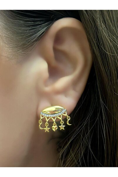 MyladyAccessoriess Zirkon Taş Detay Göz Küpe (Çelik)