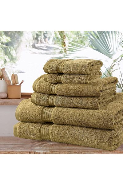Comfy 550 GSM Set of 6 100% Cotton Towel Set - Beige