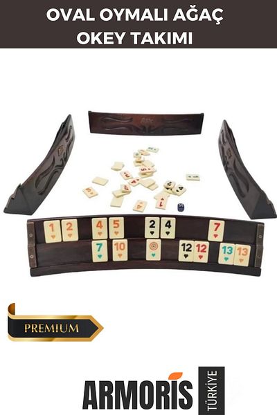 Armoris New Special Series Vip Large Size Cue with Bag Recreational Game 101 Tree Carved Oval Tree Okey Team