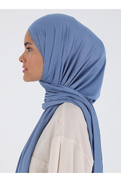 Ecardin Σάλι από χτενισμένο βαμβάκι - St 131 Μπλε τζιν