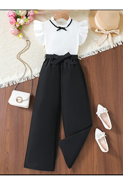 shop 2 li kız çocuk dokuma kombin gömlek pantolon