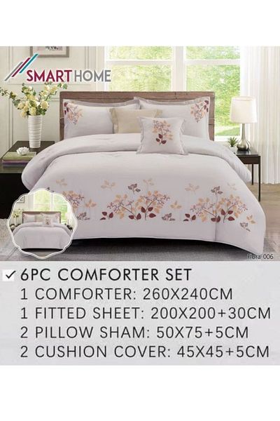 smart home Embroidered two-sided quilt set, two-sided mattress, consisting 6 pieces, 100% microfiber, 240x260cm
