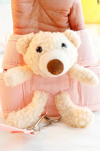 CAŞ DEKORASYON Pink Color Teddy Bear Figured L Size Chest Cat/Dog Collar