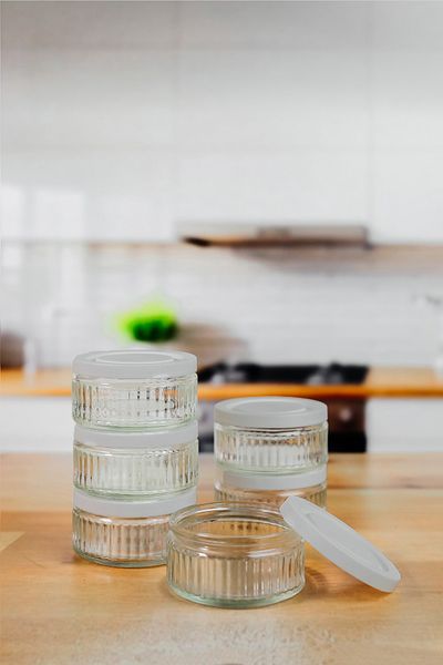 ZURİ DESİGN Air Tight Glass Breakfast Set 140 Cc - Leak Proof Storage Container