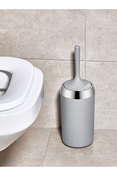 Mapple Home Βούρτσα τουαλέτας σιλικόνης - Επιχρωμιωμένη Έξυπνη Μαλακή Βούρτσα Τουαλέτας Γκρι