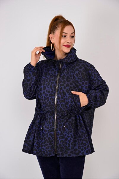 Park Moda AN10560 PELERĂ DE PLOAIE CU MODEL LEOPARD