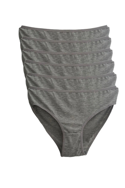 MOSTESS Chiloți din bumbac pieptănat Bato gri pentru femei, 5 piese