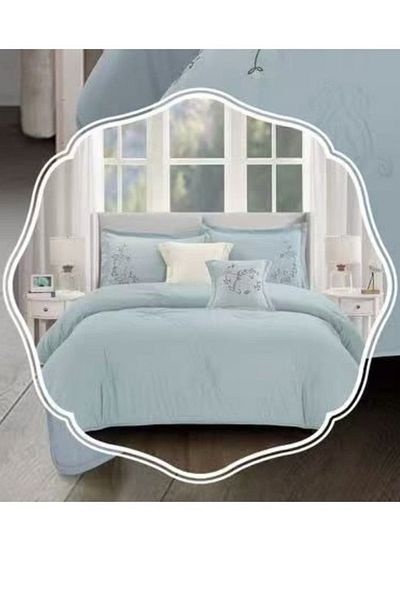 smart home Embroidered two-sided quilt set, two-sided mattress, consisting 6 pieces, 100% microfiber, 240x260cm
