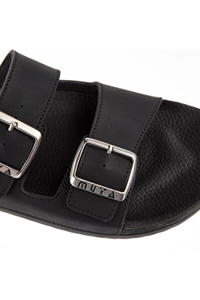 Muya A1083936 Жіночі чорні шкіряні капці на щодень