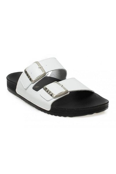 Muya A 1116000   Women's White Daily Leather Slippers