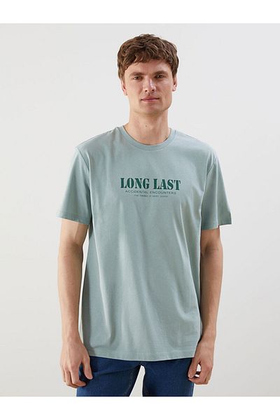 LC Waikiki Tricou pentru bărbați din bumbac pieptănat imprimat cu gât crew de sezon nou - S5KK13Z8