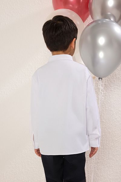 TRENDYOLKIDS Biała, unisexowa, tkana koszula szkolna - TKDAW25GO00002